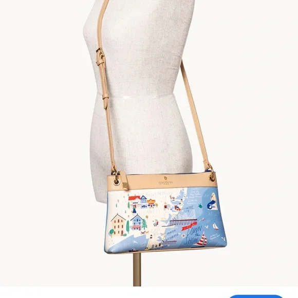 Spartina 449 Blue and Cream Crossbody Bag with Nautical Design - Picture 8 of 8